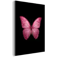 MuchoWow Aluminium schilderij 120x160 cm - Wanddecoratie metaal - Vlinder - roze - Elegant - Metalen muurdecoratie woonkamer - Decoratie industrieel - Foto op dibond - Industriële accessoires slaapkamer