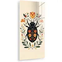 MuchoWow Glasschilderij 60x120 cm - Schilderij acrylglas - Bloemen - Oranje - Planten - Sierlijk - Foto op glas - Muurdecoratie woonkamer - Wanddecoratie slaapkamer - Schilderijen