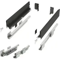 Sotech Ladesysteem JUNKER SLIM met Push to Open (antraciet, hoogte 84 mm, diepte 550 mm, belastbaar tot 35 kg) keukenlade met 13 mm slanke ladeframes
