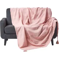 Homescapes Rajput sprei, 100% katoen, roze, 225 x 255 cm