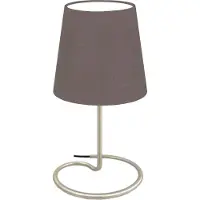 Trango LED Bedlamp 2018-05BL *BROWN* Tafellamp met stoffen kap in bruin incl. 1x 5 Watt E14 LED lamp 3000K warm wit, lamp, vensterbanklamp, bedlampje voor slaapkamer