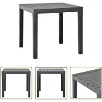 The Living Store Tuintafel, antraciet, 78 x 78 x 72 cm, kunststof