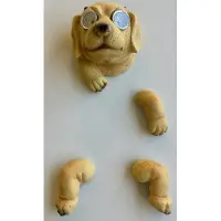 Impuls Polyresin wand solarlamp "Hond" - bestaat uit meerdere onderdelen - meerkleurig - met 2 LEDs - wand model - hoofd 15 x 13 x 1 cm - Tuindecoratie - Tuinverlichting