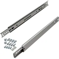 Sotech 3 paar Gedeeltelijk uittrekbare ladegeleiders KT-15-H27-L374-NF-MS 374 mm standaard uitvoering, max. belasting 15 kg, ladegeleider incl. schroefset