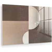 MuchoWow Glasschilderij 180x120 cm - Schilderij acrylglas - Raster - Halve cirkels - Contrast - Foto op glas - Muurdecoratie woonkamer - Wanddecoratie slaapkamer - Schilderijen
