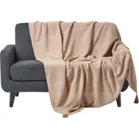 Homescapes Rajput sprei, 100% katoen, beige, 255 x 360 cm