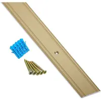 Sotech 1 stuk Overgangsrail Cross van aluminium messing geanodiseerd 1000 x 30 x 2 mm Overgangsprofiel geperforeerd incl. schroeven & pluggen Vloerrail