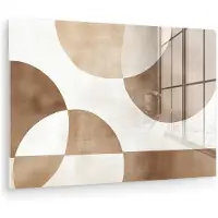 MuchoWow Glasschilderij 30x20 cm - Schilderij acrylglas - Snijdende cirkels - Overlappende vlakken - Foto op glas - Muurdecoratie woonkamer - Wanddecoratie slaapkamer - Schilderijen