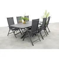 Hartman Napoli/Soreno Deens ovale verstelbare tuinset 240x110 cm. - Licht grijs
