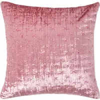Homescapes Luxe roze geplet fluwelen kussenhoes 55 x 55 cm
