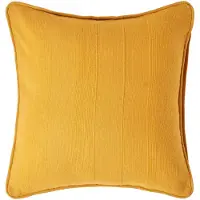 Homescapes Rajput katoenen kussenhoes, mosterdgeel, 45 x 45 cm