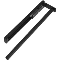 Sotech Aluminium Handdoekrek TED 1-armig zwart mat (325 - 487 mm, uitschuifbaar, draaibaar) Telescopisch handdoekrek voor badkamer of keuken
