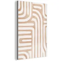 MuchoWow Aluminium schilderij 120x180 cm - Wanddecoratie metaal - Aardetinten - Labyrintpatroon - Metalen muurdecoratie woonkamer - Decoratie industrieel - Foto op dibond - Industriële accessoires slaapkamer