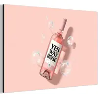 MuchoWow Aluminium schilderij 180x120 cm - Wanddecoratie metaal - Bubbels - Rosé - Roze - Metalen muurdecoratie woonkamer - Decoratie industrieel - Foto op dibond - Industriële accessoires slaapkamer