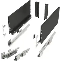 Sotech Ladesysteem JUNKER SLIM met Push to Open (antraciet, hoogte 199 mm, diepte 450 mm, belastbaar tot 35 kg) lade met 13 mm slanke ladeframes