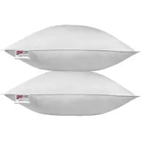Homescapes Hoofdkussens 80x80 cm – Set van 2 – Medium Zacht – Ganzenveren & Dons – Anti-Allergisch – Voor Zijslaper & Nekklachten – OEKO‑TEX, RDS Gecertificeerd