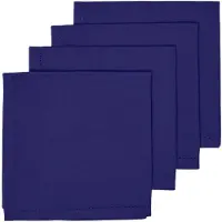 Homescapes stoffen servetten donkerblauw in een set van 4 - 45 x 45 cm, 100% katoen