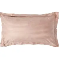 Homescapes Satijn Streep Katoen Kussensloop 50x90 cm met Sierrand – Taupe-beige – 100% Egyptisch Katoen Satijn – Draaddichtheid 330