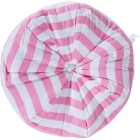 Homescapes vloerkussen achthoekig roze strepen 100% katoen met polyester vulling Ø 40 cm