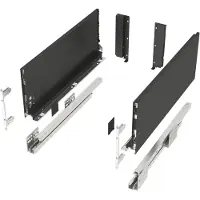 Sotech Lasysteem JUNKER-SLIM anthraciet Hoogte: 167 mm Diepte: 500 mm stressbestendig tot 40 Kg Soft-Close La met 13 mm smalle ladebakken