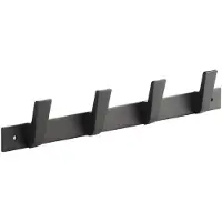 Sotech Blackline ALBUS-haakrail 345 mm met 4 haken zwart gepoedercoat Garderobestang