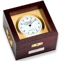 Wempe - CW800015 - Quartz chronometer - 185 mm - Messing en mahoniehout - Arabische cijfers - SCHIFFSUHREN PRO