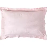 Homescapes Satijn Streep Katoen Kussensloop 50x75 cm met Sierrand – Roze – 100% Egyptisch Katoen Satijn – Draaddichtheid 330