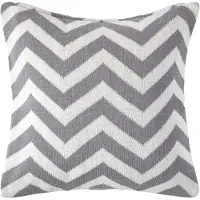 Homescapes grijze en crème Chevron kussenhoes 45 x 45 cm