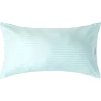 Homescapes Satijn Streep Katoen Kussensloop 50x90 cm – Aquablauw – 100% Egyptisch Katoen – Draaddichtheid 330