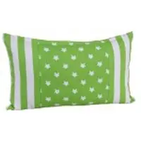Homescapes Groene Ster Kussenhoes met Gestreepte Rand 30 x 50 cm