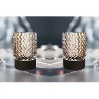 Trango Set van 2 - 2017-21R-SD*2 Touch LED Tafellamp met Zwart-Rokerige Glazen Kap 3-Staps Dimbaar incl. 4 Watt E14 Lamp 2700K Warm Wit *JIL* Tafellamp, Nachtlampje, Vensterbank Lamp