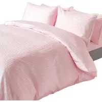 Homescapes Satijn Streep Dekbedovertrek 135/140x200 cm – Eenpersoons – Roze – 100% Egyptisch Katoen – Draaddichtheid 330