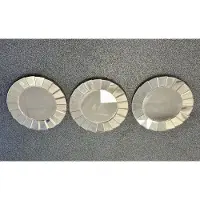 Impuls Set van 3 ronde wandspiegels - met facetten (3) - zilverkleurig - dia 25 x 2 cm - Wanddecoratie - Woonaccessoires
