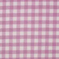 Homescapes Vichy geruite katoenen stof - verkocht per meter roze en wit, 150 cm breed