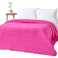 Homescapes 100% katoenen gewatteerde sprei, roze/roze, 150 x 200 cm