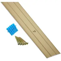 Sotech 1 stuk Overgangsrail Cross van aluminium messing geanodiseerd 1000 x 37 x 2 mm Overgangsprofiel geperforeerd incl. bevestigingsset vloerrail