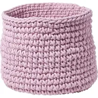 Homescapes Gebreide opbergmand, 100% katoen roze - 42 x 37 cm