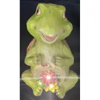 Impuls Polyresin solarlamp "Schildpad met bloem en LEDs" - meerkleurig - met LEDs - Staand model - hoogte 20 x 16 x 12 cm - Tuindecoratie - Tuinverlichting