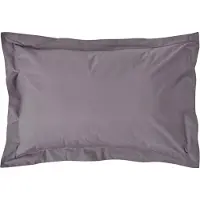 Homescapes Kussensloop 50x75 cm met Rand (Oxford) – Donkergrijs – 100% Egyptisch Perkal Katoen – 200 TC