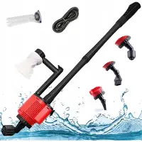 Bedee 6 in 1 Aquarium Grind Stofzuiger Kit - AC220V 28W 1800L/H - 2m kop - Verstelbare lengte - Geschikt voor waterverversing, zand, aquarium