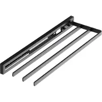 Sotech handdoekrek STYLE 3-armig zwart 415 mm verlengstuk 300 mm Handdoekrek voor zijdelingse bevestiging aan wastafel in badkamer en keuken