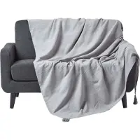 Homescapes Rajput sprei, 100% katoen, lichtgrijs, 150 x 200 cm