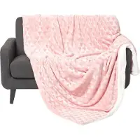Homescapes Cosy Velvet Triangle Deken - Sherpa Deken Roze, 160 x 200 cm