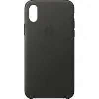 Apple Leather Case for iPhone X Charcoal Grey