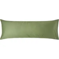 Homescapes Biologisch Kussensloop 50x140 cm Langwerpig – Mosgroen – Draaddichtheid 400