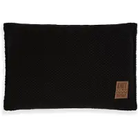 Knit Factory Lynn Sierkussen - Rechthoekig kussen - Kussen woonkamer - Bank kussen - Decoratie kussen - Zwart - 60x40 cm - Kussenhoes inclusief kussenvulling