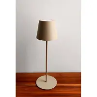 Trango LED Tafellamp 2017-03C – Beige – Draadloos & Touch – Dimbaar – 3W – 2700K warm wit – IP44 – Oplaadbaar – Voor Tuin, Terras, Camping, Slaapkamer