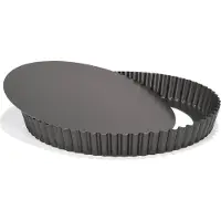 Patisse 2949 moule à tarte antiadhésif fond amovible acier revêtu gris anthracite 30 cm