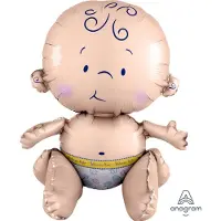 Amscan folieballon baby 33 x 38 cm folie beige