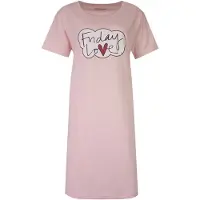 Temptation Dames Bigshirt - Friday Love Print - Licht Roze - Maat 4XL